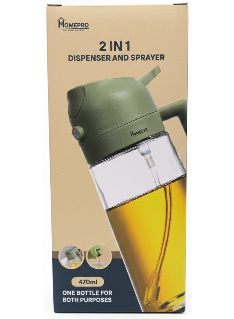 HomePro 2-In-1 Dispenser & Sprayer Green 470 ML - Image 1
